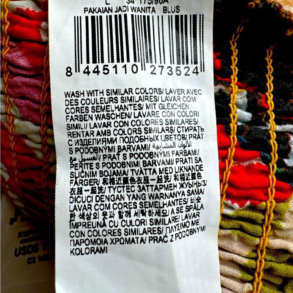 DESIGUAL By M. Christian Lacroix Fiona Blouse/Crop Top, Multicolored, Size L. - Picture 7 of 10